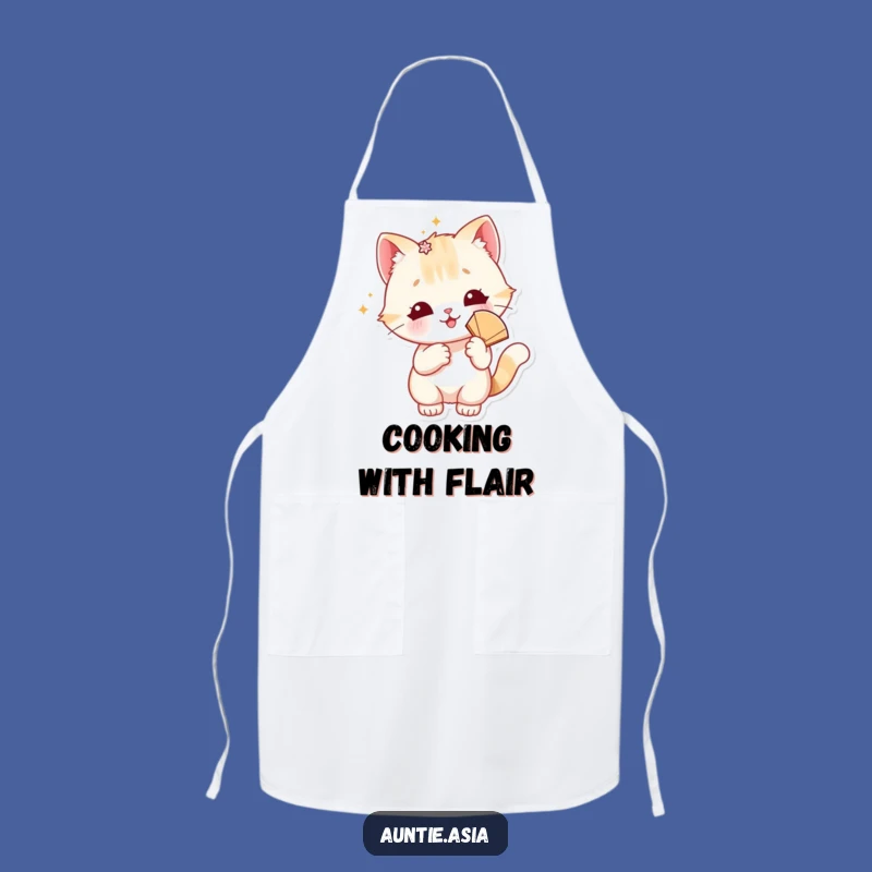 Playful Cat's Kitchen Glam Apron: Cook with Feline Finesse
