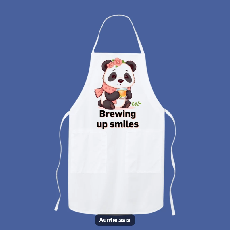 Funny Panda Tea Apron: Curious Bear's Brewing Moment, a Chef's Delight