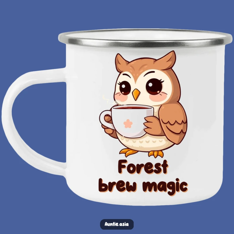 Funny Owl's Campfire Brew Camping Mug: Adventure with a Smile