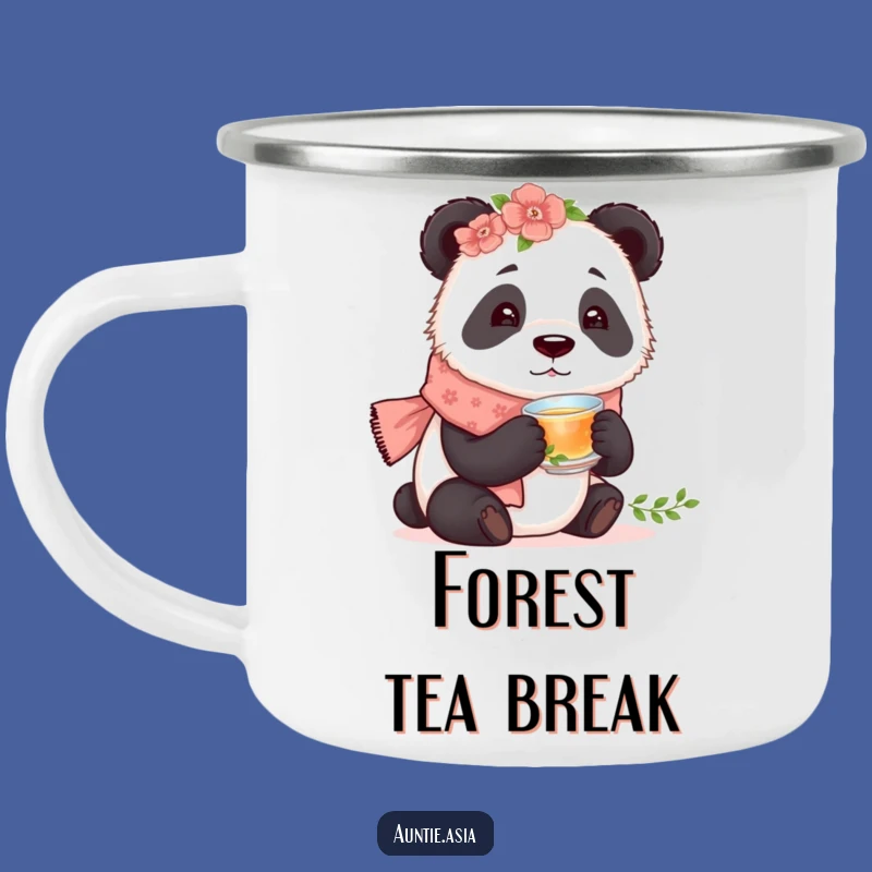 Funny Panda Tea Camping Mug: Curious Bear's Warm Brew, Ideal Adventure Gift
