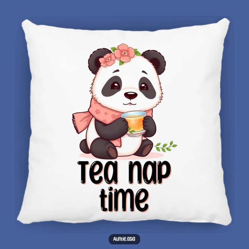 Funny Panda Tea Pillow: Cozy Comfort with a Curious Bear's Tea Time