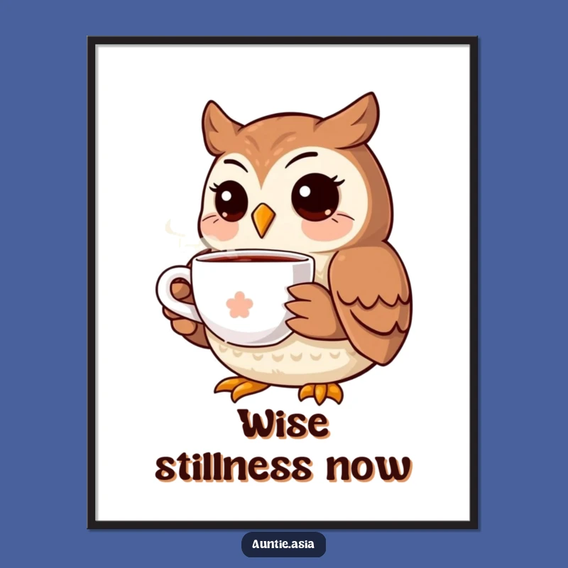 Funny Owl's Cheerful Moment Digital Art: Instant Joy and Humor