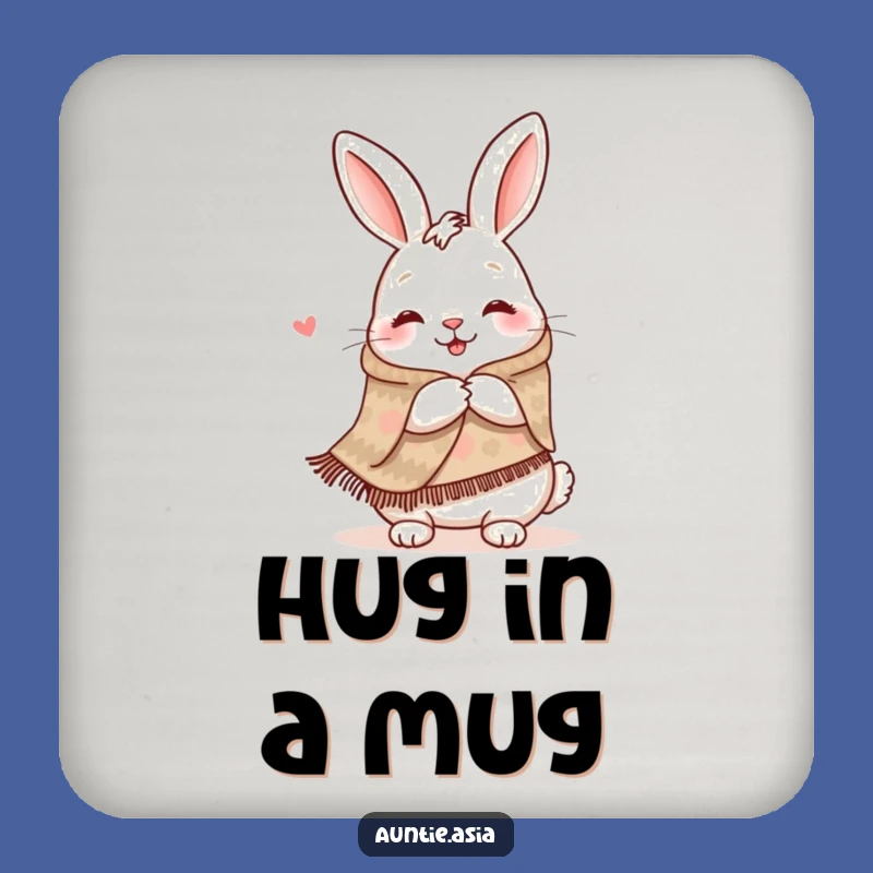 Funny Rabbit Hug Coaster: Happy Hare Protects Surfaces with Warmth