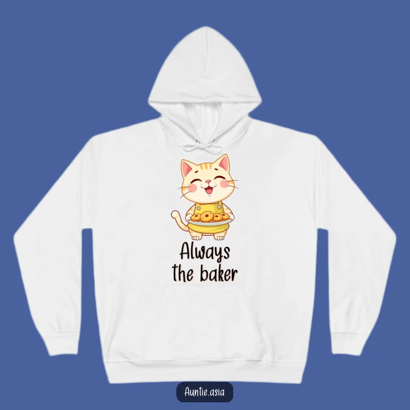 Funny Cat Baker Hoodie: Cozy Comfort with a Cheerful Cookie-Loving Feline