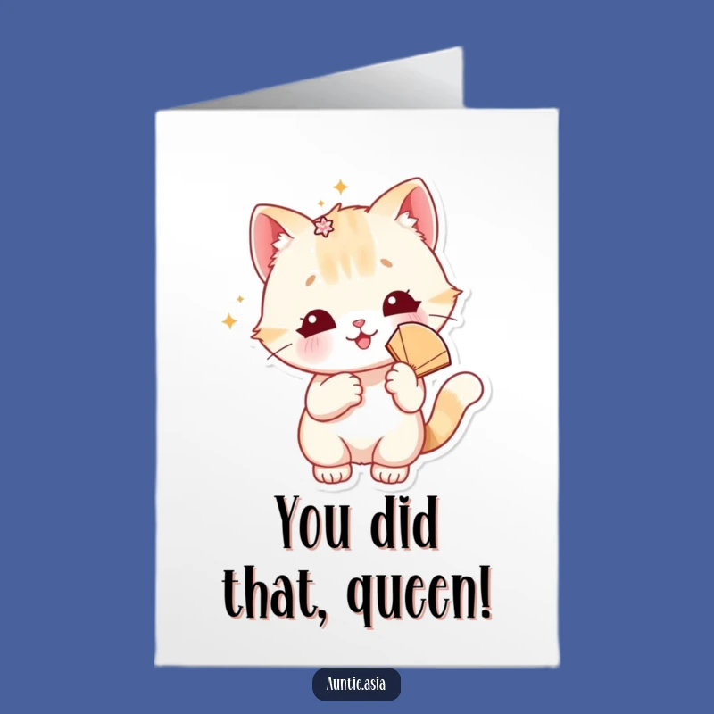 Free Printable Congrats Card: Chic Cat Celebration - Humorous Downloadable Gift