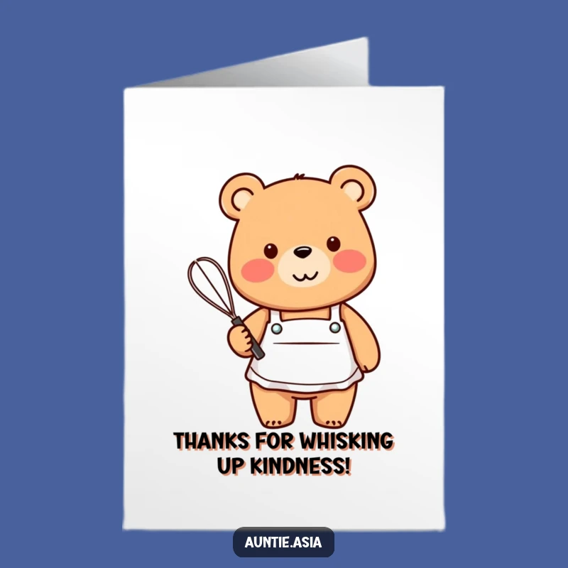 Free Printable Bear Thank You Card: Baker Whisk Downloadable Appreciation Gift