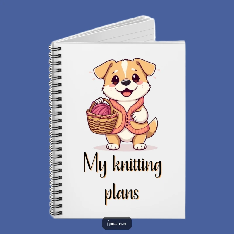 Funny Dog Knitter Notebook: Jot Down Ideas with a Playful Yarn-Loving Pup
